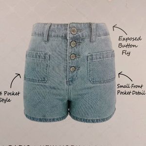 GOGO Jeans Juniors Plus Size High Waist Light Wash Denim Shorts